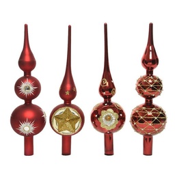 [19974485] Elegante Puntale Vetro Assortito Rosso, Dimensioni 8x31cm