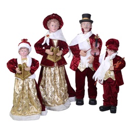 [V6328680000] Famiglia cantori tessuto bordeaux set 4pz cm21x15h70