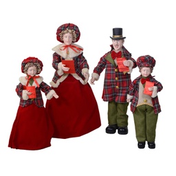 [V6328690000] Famiglia cantori tessuto rosso scozzeseset 4pz cm21x15h70