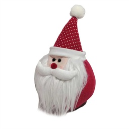 [V6182180000] Fermaporta tessuto babbo natale rosso cm11x11h30