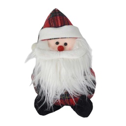 [V6182170000] Fermaporta tessuto babbo natale rosso cm16x17h36