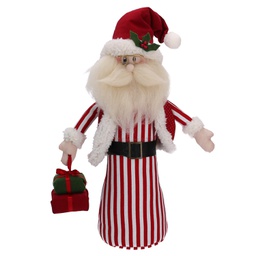 [V6149660000] Fermaporta tessuto babbo natale rosso cm20h38