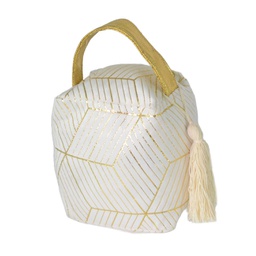 [V6182250000] Fermaporta tessuto borsa bianco cm12x10h15-18