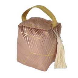 [V6182240000] Fermaporta tessuto borsa rosa cm12x10h15-18
