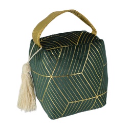 [V6182260000] Fermaporta tessuto borsa verde cm12x10h15-18