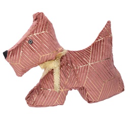 [V6182150000] Fermaporta tessuto cane rosa  cm35x5h26