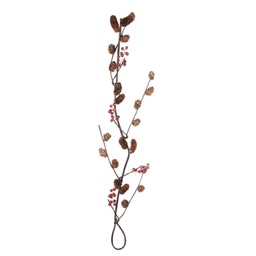 [V6099730000] Festone marrone pigne e bacche cm140