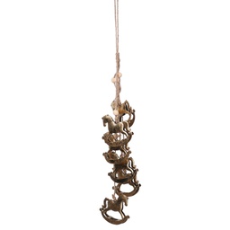[V6180160000] Festone metallo cavallo a dondolo oro cm48x4h4