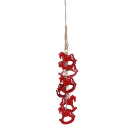 [V6180170000] Festone metallo cavallo a dondolo rossocm48x4h4