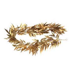 [V6316610000] Festone plastica eucalipto oro cm 180x20h5