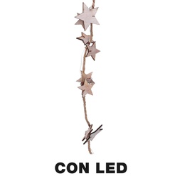 [V6058130000] Festone stelle bianco con 20 micro led cm210xh200x1 - a batteria