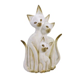 [V1869180000] Gatto legno bianco marrone cm 26x7h40