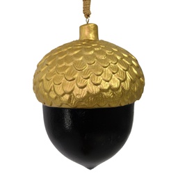[V6183330000] Ghianda legno oro nero cmø13h16-30