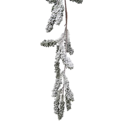 [20035918] Ghirlanda bacche verdi con neve H120 cm