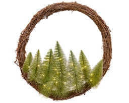 [19974770] Ghirlanda decorativa da inerno con alberi illumiati H 28 x ø 50 cm