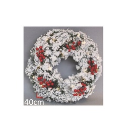 [1932361] Ghirlanda natalizia PVC con bacche rosse 40 centimetri
