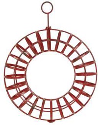 [V9168050000] Ghirlanda portamele ferro rosso us-1004cm. 35 x 8,5 h 46