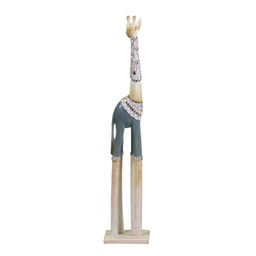 [V1869150000] Giraffa legno azzurro bianco cm 16x10h80