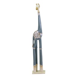[V1869140000] Giraffa legno azzurro bianco cm 21x19h100