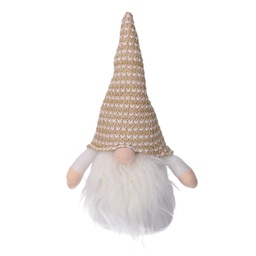 [V6192140000] Gnomo tessuto bianco oro cm19x17h45