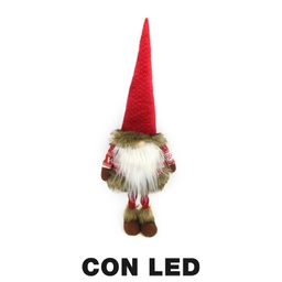[V6193500000] Gnomo tessuto con led rosso cm25x18h72