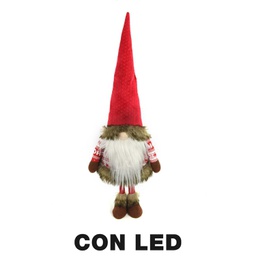 [V6193530000] Gnomo tessuto con led rosso cm30x20h90