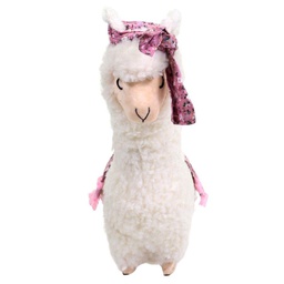 [V8530270000] Lama bianco con fiocco fiorellini rosa cm28x14h45