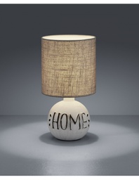 [TRIOR50651025] Lampada Da Tavolo Esna Ceramica &quot;HOME&quot; E Paralume Cappuccino Ø16 cm Trio Lighting