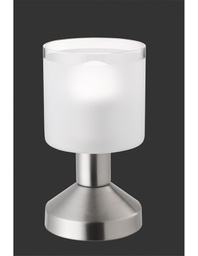 [TRIOR59521007] Lampada Da Tavolo Gral Nichel Led Touch Vetro Satinato Ø9 cm Trio Lighting
