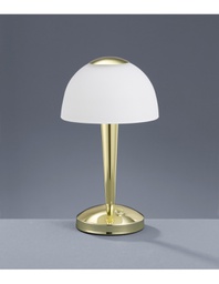 [TRIO529990103] Lampada Da Tavolo Ventura Led Touch Ottone E Vetro Bianco Ø15 cm Trio Lighting