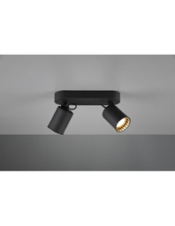 [TRIO803500232] Lampada Soffitto 2 Faretti Spot GU10 Orientabili Pago Nero Trio Lighting