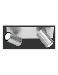 [TRIO802400207] Lampada Soffitto 2 Faretti Spot Orientabili Marley Nichel Trio Lighting