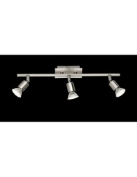 [TRIOR82943107] Lampada Soffitto 3 Spot GU10 Orientabili Nimes Nichel Trio Lighting