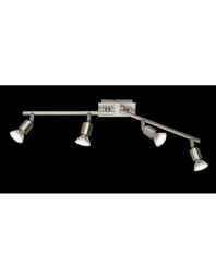 [TRIOR82944107] Lampada Soffitto 4 Faretti Spot GU10 Nimes Nichel Trio Lighting
