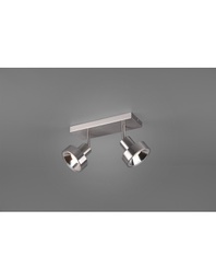 [TRIO800700207] Lampada a Soffitto 2 Faretti Spot GU10 Orientabili Leon Nichel Trio Lighting