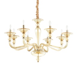 [8021696159973] Lampada a sospensione ambra D 850 x H min 800 - max 1700 mm