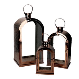 [V3724410000] Lanterna metallo 1-3 rame rettangolare cm25x26h49-56