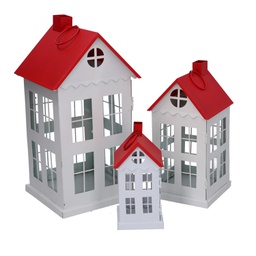 [V3726150000] Lanterna metallo 1-3 tetto rosso quadrocm17x17h34