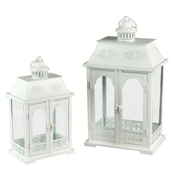 [V3714000000] Lanterna metallo bianco 1-2 rettangolare cm24x16,3h43