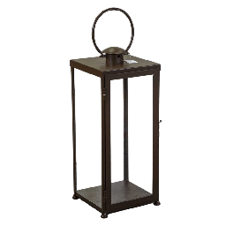 [2009027] Lanterna metallo bronzo quadro cm30x30h73/95 