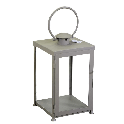 [2009024] Lanterna metallo tortora quadro cm30x30h55/72
