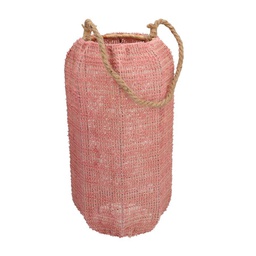 [V6130970000] Lanterna tessuto rosa tondo cmø22h40