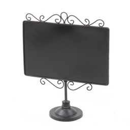[V6436430000] Lavagna metallo nero con supporto cm 35x13
