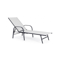 [B0662990] Lettino Arent in acciaio e con braccioli antracite cm 69h