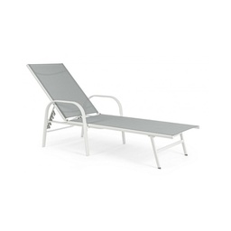 [B0662989] Lettino Arent in acciaio e con braccioli bianco cm 195