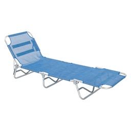 [DFL6128860] Lettino Spiaggia Senza Parasole 'Sabaudia' Cm 188 X 58 X H 27 - Telo Blu