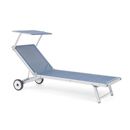 [2001114] Lettino alluminio con ruote blu Cross cm 65 x 196 x 62 iperbriko