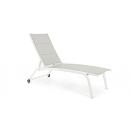 [B0663143] Lettino alto in alluminio bianco con ruote Cleopas