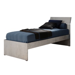 [A18331] Letto singolo per camera colore grigio cemento cm 200x85xH 98