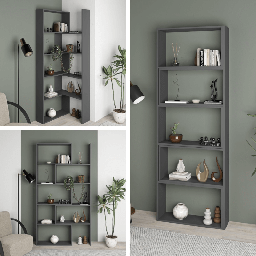 [EFFEZ98063] Libreria Wish estensibile angolare antracite 200h EFFEZ